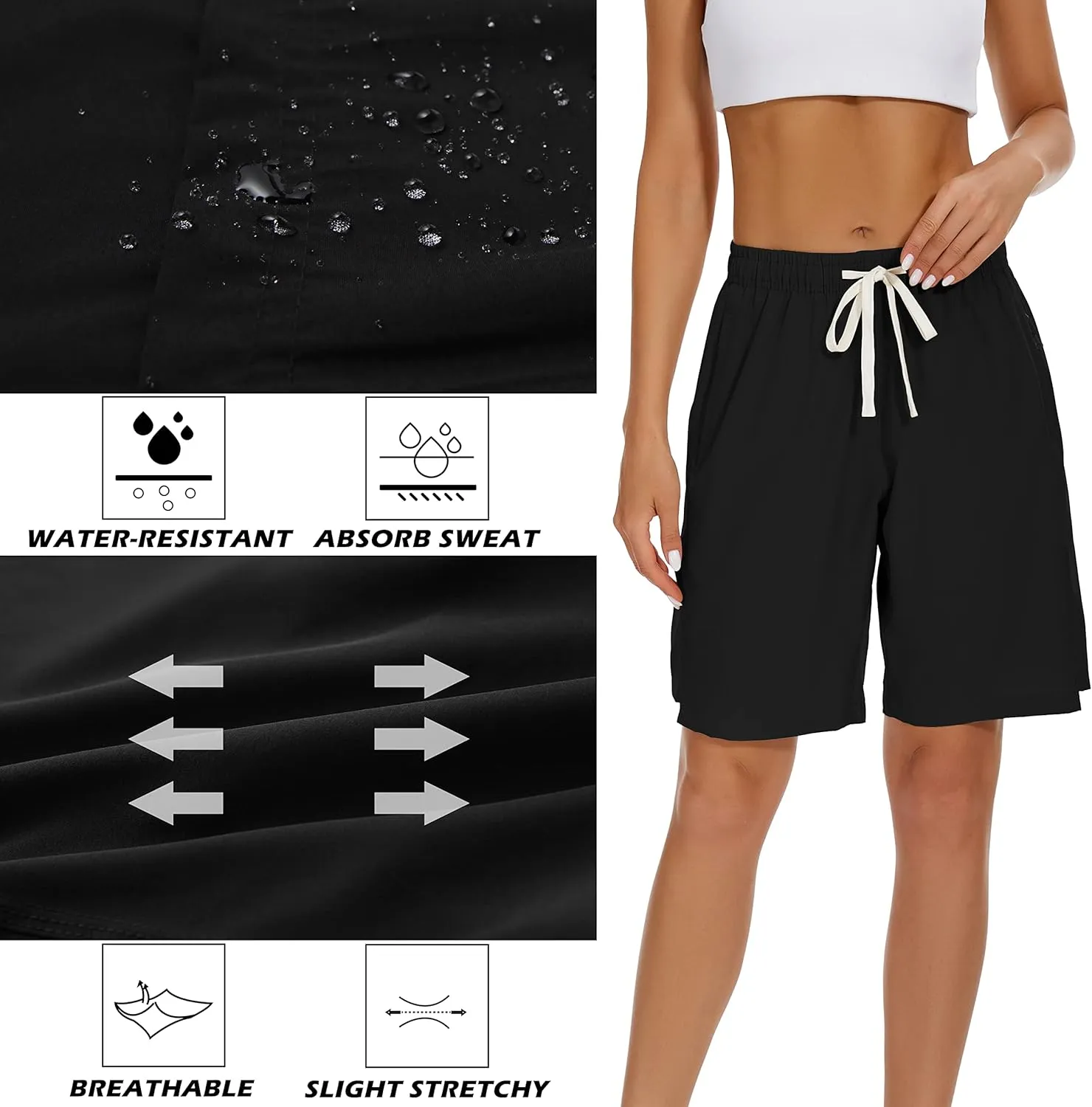 VtuAOL Women's Hiking Cargo Shorts Quick Dry Lightweight Shorts for Women Golf Travel Athletic Shorts