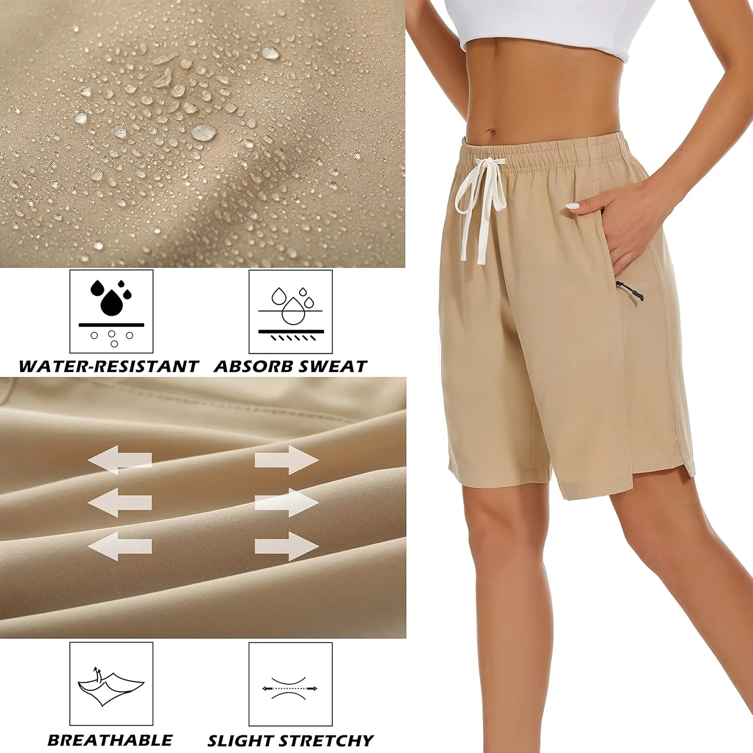 VtuAOL Women's Hiking Cargo Shorts Quick Dry Lightweight Shorts for Women Golf Travel Athletic Shorts