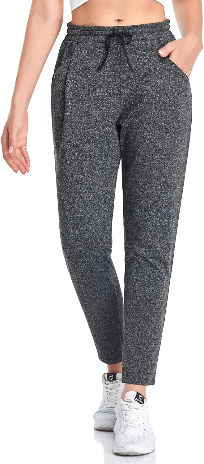 VUTRU Women Winter Fleece Lined Open Botton Pants Sweatpants Joggers Pants Workout Lounge Pants Running Track Pants Pocket