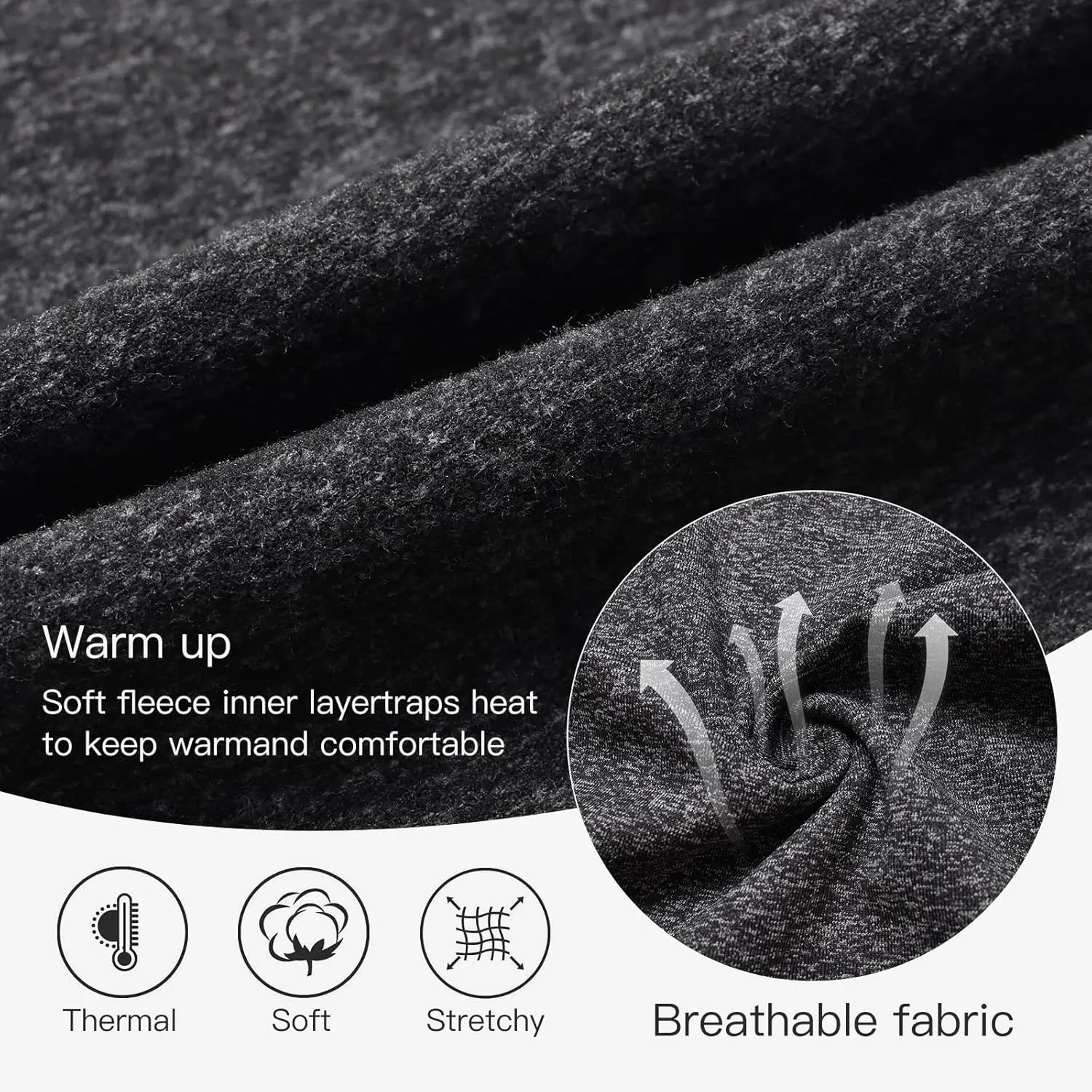 VUTRU Women Winter Fleece Lined Open Botton Pants Sweatpants Joggers Pants Workout Lounge Pants Running Track Pants Pocket
