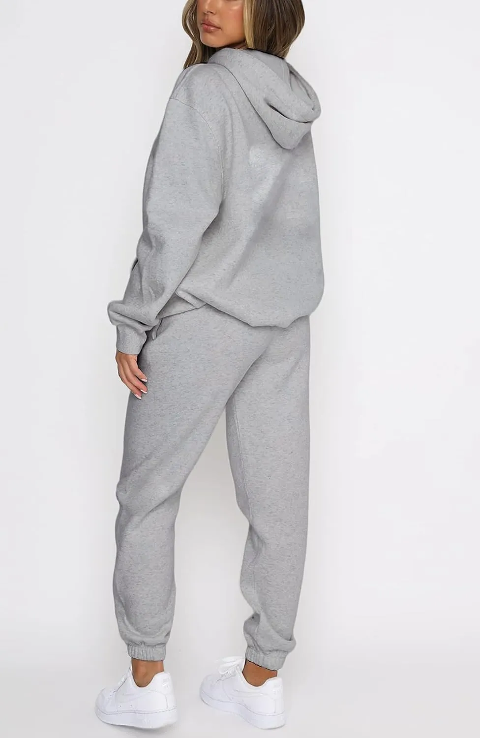 Waitfairy Women's Winter Fleece Sweatpants Casual Comfy High Waisted Workout Cinch Bottom Joggers Pants with Pocket