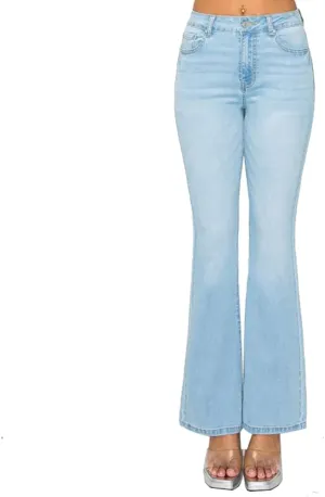 WAX JEAN Women's High Waisted Flap Back Pocket Bootcut Jeans