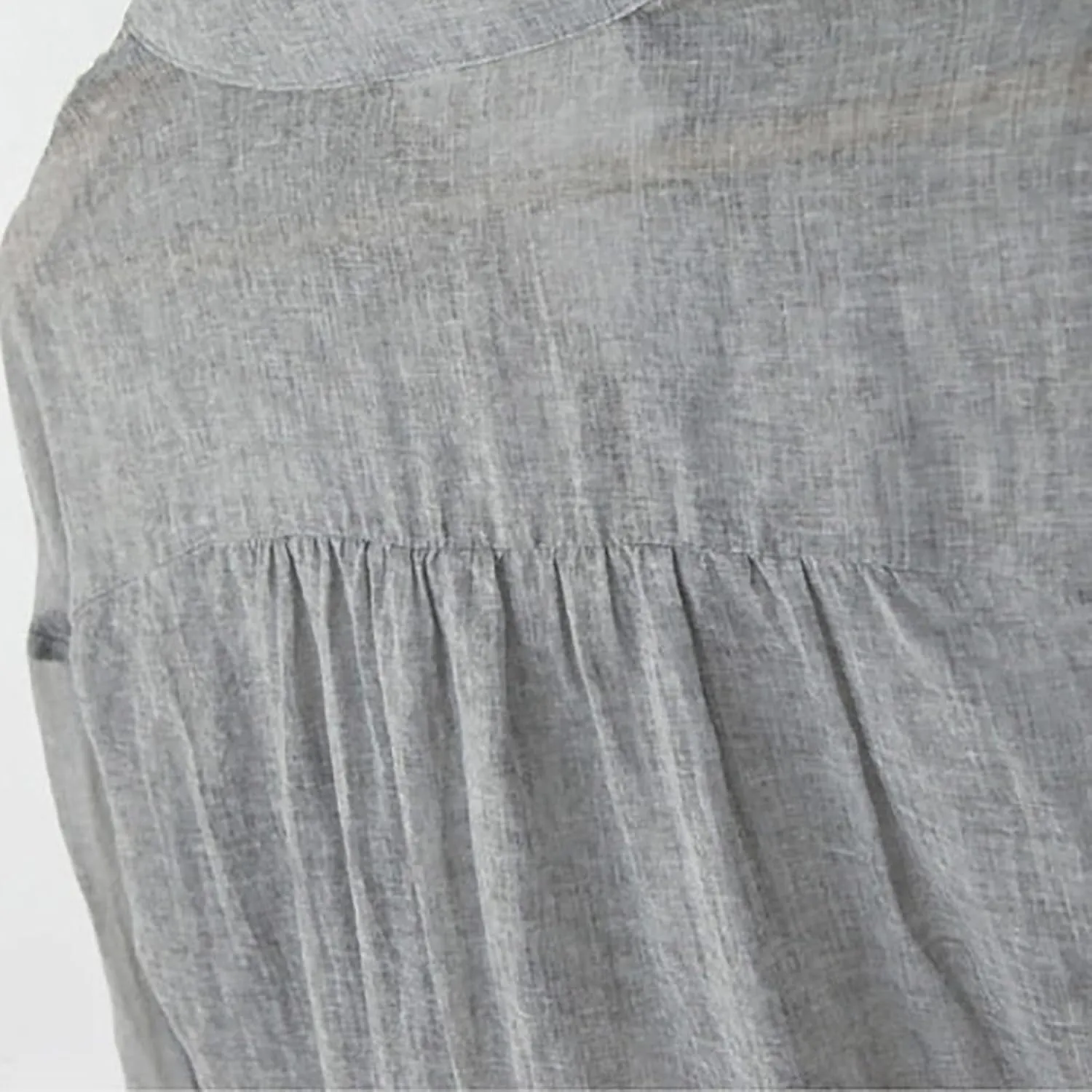 Womens 3/4 Sleeve Tops Cotton Linen Shirts V Neck Button Down Blouse Summer Casual Solid Tops