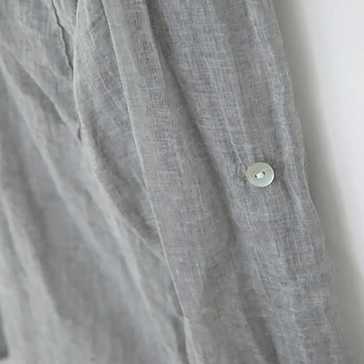 Womens 3/4 Sleeve Tops Cotton Linen Shirts V Neck Button Down Blouse Summer Casual Solid Tops