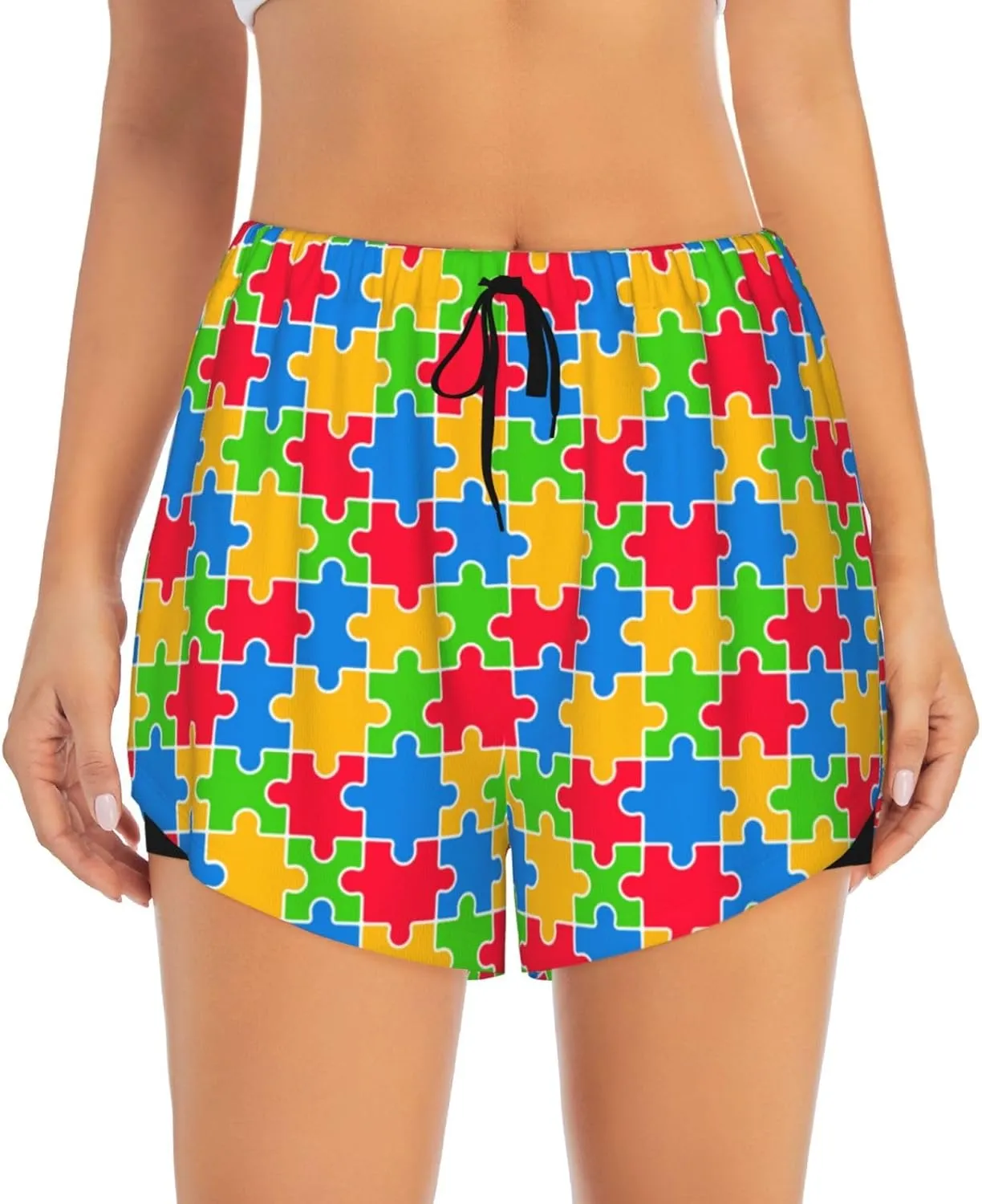 Women's Athletic Shorts 2 in 1 Running Shorts with Pockets Workout Gym Sports Shorts