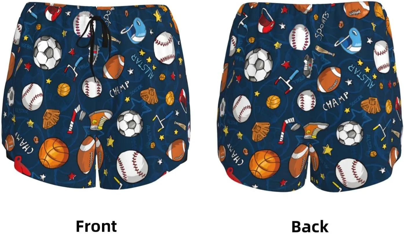 Women's Athletic Shorts 2 in 1 Running Shorts with Pockets Workout Gym Sports Shorts