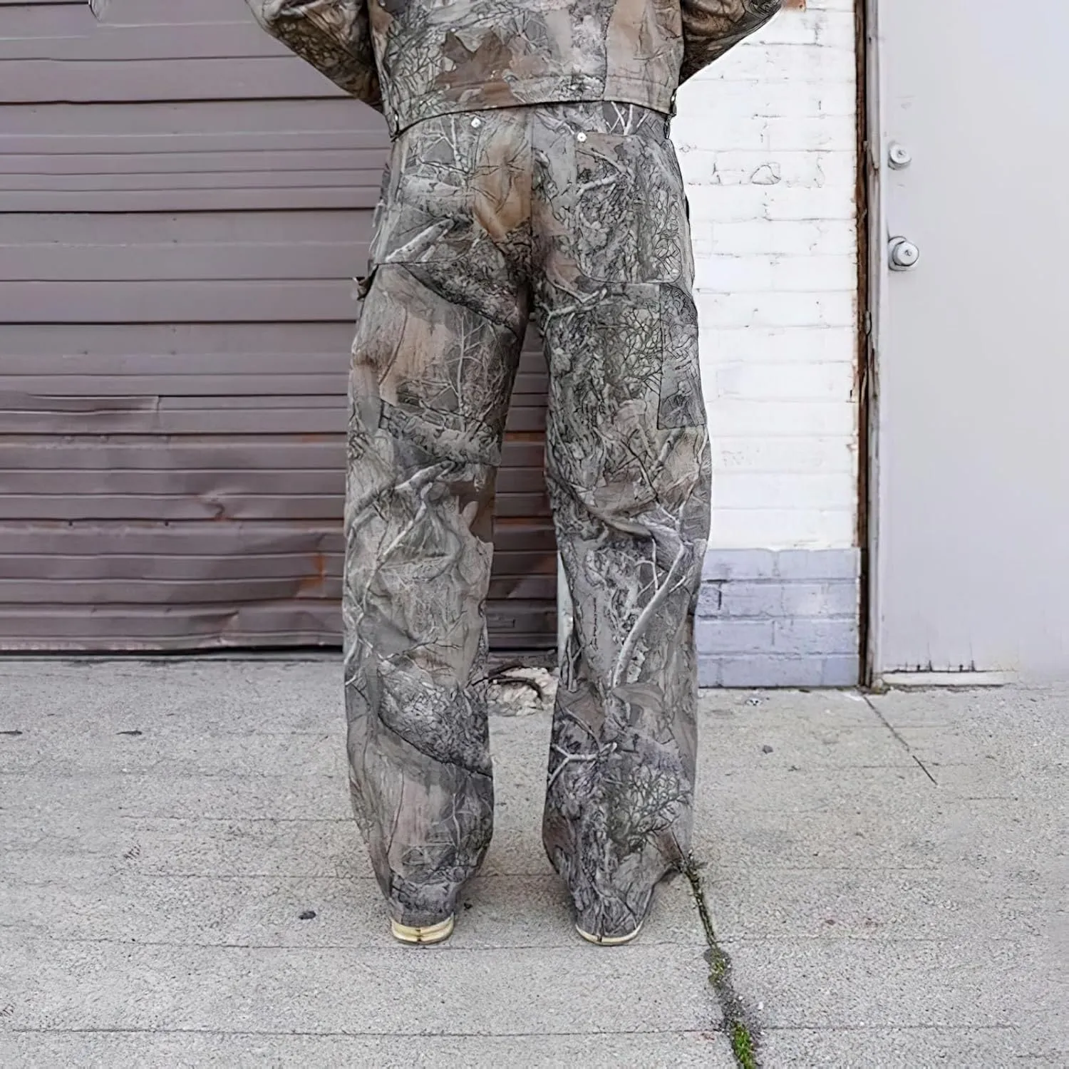 Women's Camo Cargo Pants Y2k Maple Leaf Print High Waist Baggy Camouflage Pants Loose Army Cargo Joggers Sweatpants