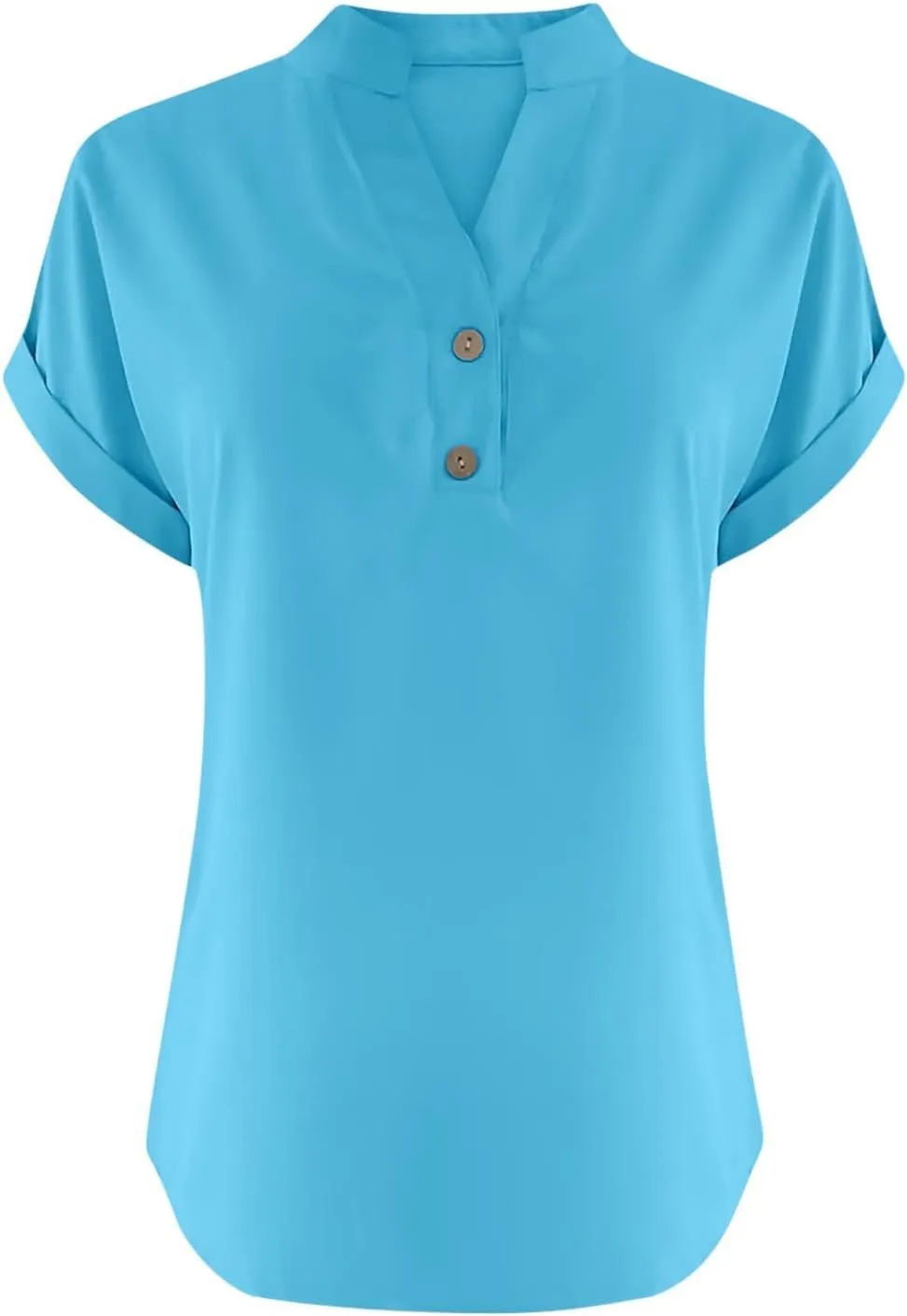 Womens Cotton Linen Tops Button V-Neck Tunic Shirts 2025 Summer Fashion Outfit Dressy Casual Short Sleeve Blouses