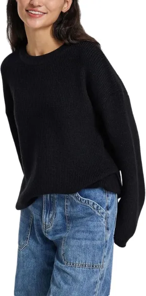 Women's Crewneck Cute Sweaters Striped Colorblock Fall Winter Knitted Pullover Tops Fall Casual Chunky Knit Tops