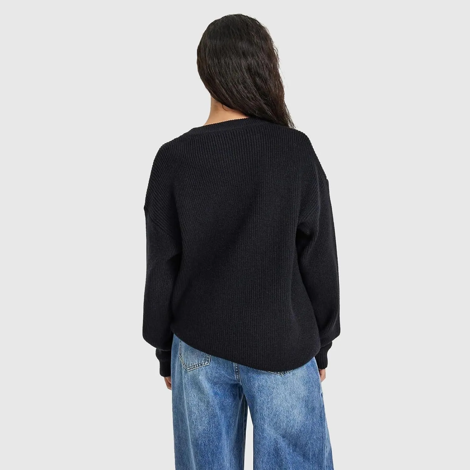 Women's Crewneck Cute Sweaters Striped Colorblock Fall Winter Knitted Pullover Tops Fall Casual Chunky Knit Tops