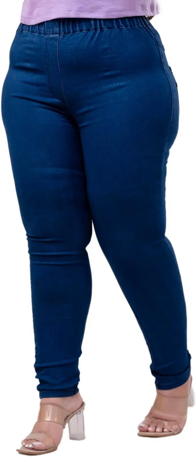 Women's Denim Blue Jeggings – Formal Wear Jeggings, Ultra Plus Size Comfortable Stretchable Denim Jeans