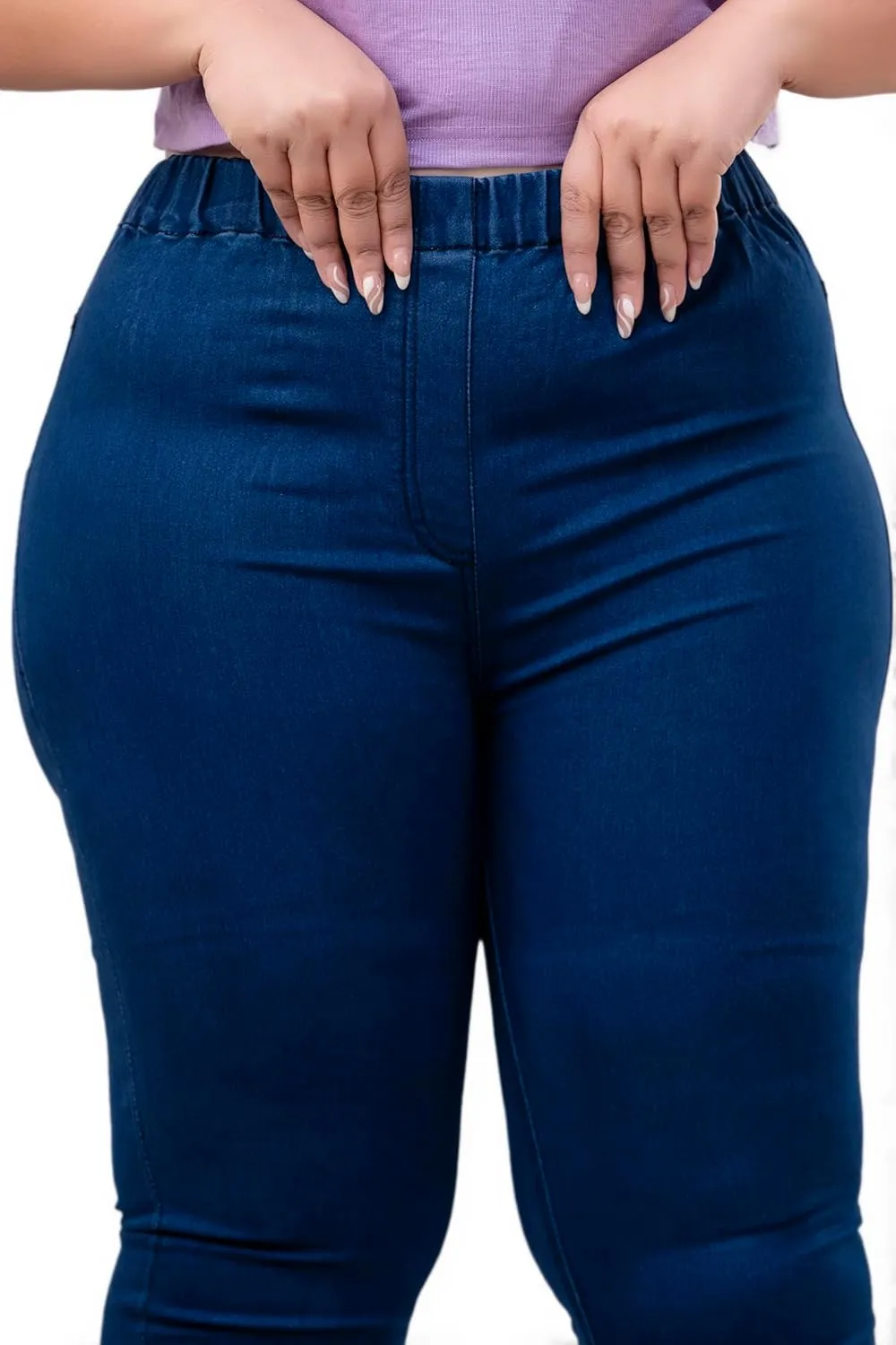 Women's Denim Blue Jeggings – Formal Wear Jeggings, Ultra Plus Size Comfortable Stretchable Denim Jeans