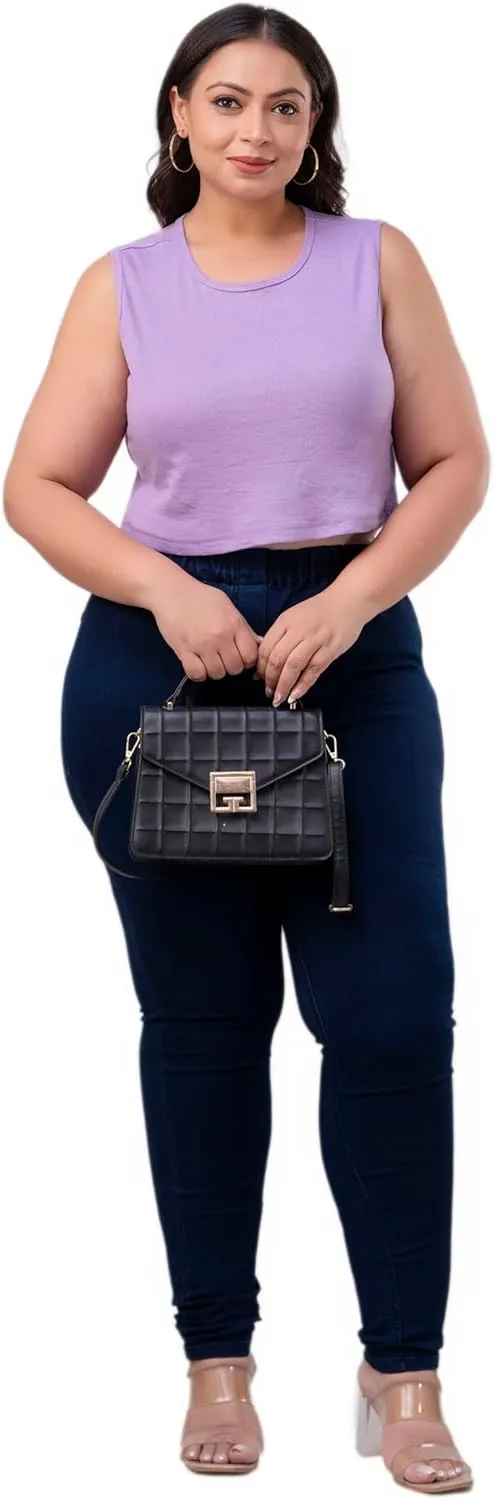 Women's Denim Blue Jeggings – Formal Wear Jeggings, Ultra Plus Size Comfortable Stretchable Denim Jeans