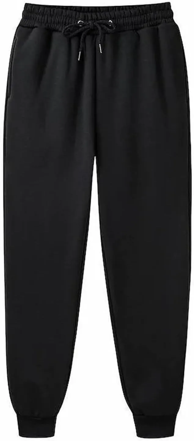 Womens Fleece Lined Sweatpants High Waisted Drawstring Waist Oversized Joggers Cinch Bottom Lounge Pants Activewear
