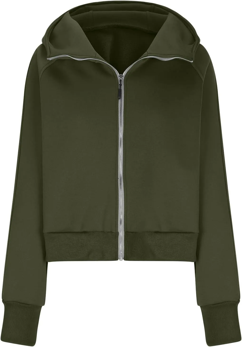 Women's Full Zip Up Hoodie Long Sleeve Cropped Hooded Sweatshirts Jackets Coats Fall Outfits Winter Clothes 2024