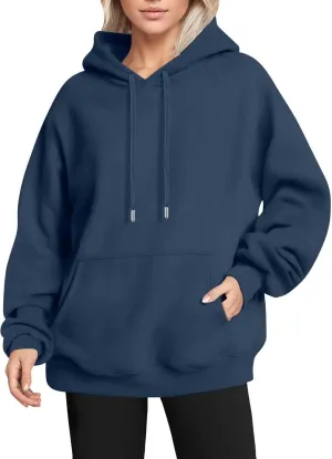 Womens Hoodies Oversized Preppy Sweatshirt Fleece Pullover Sweatshirts Sweaters Long Sleeve Tops with Pocket