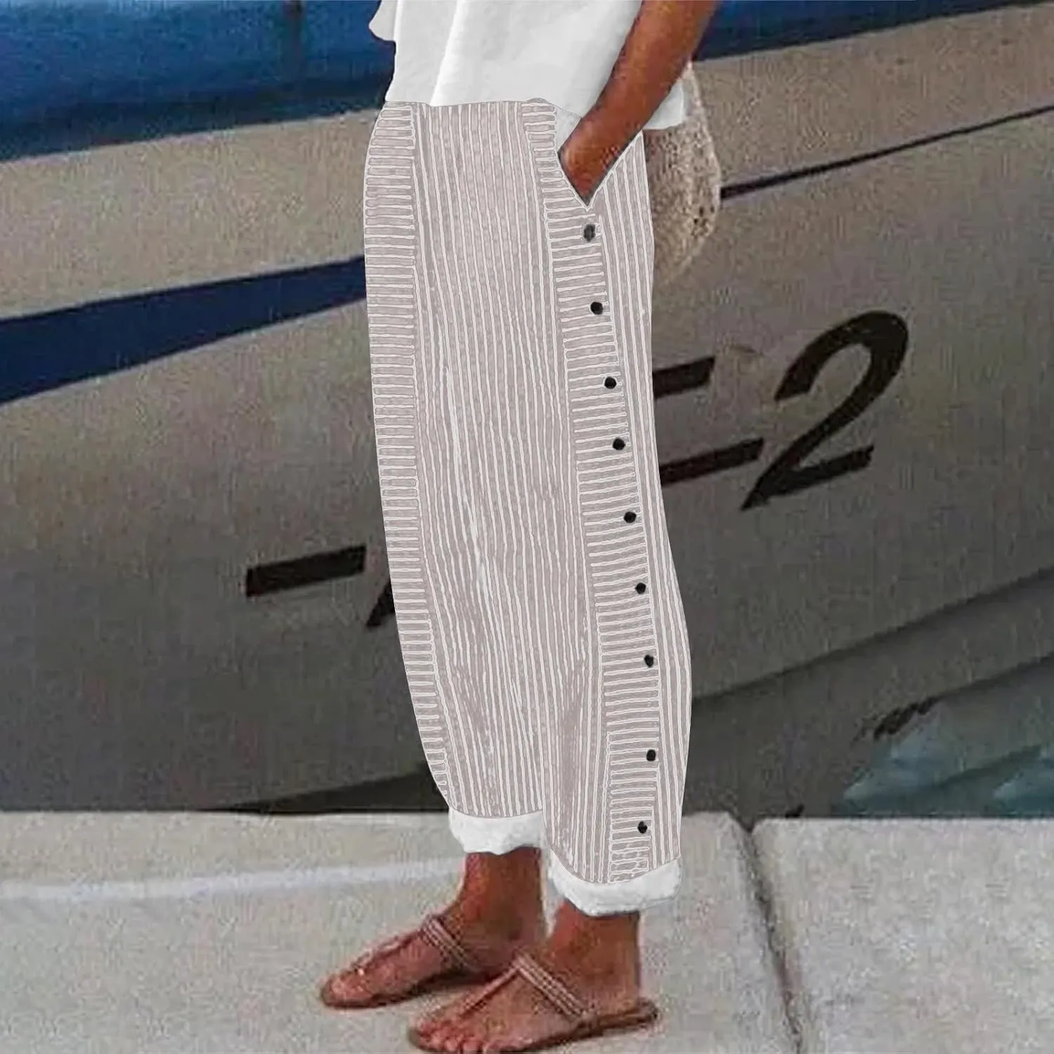 Women's Linen Pants 2024 Summer Drawstring Pants with Pockets Women Wide Leg Pants Swimsuits for Woman Pants Boho