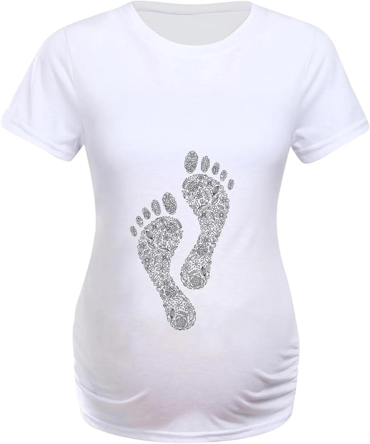 Women's Maternity Nursing Tops Short Sleeve V Neck Breastfeeding Fun Tee Shirts Pregnancy Tops