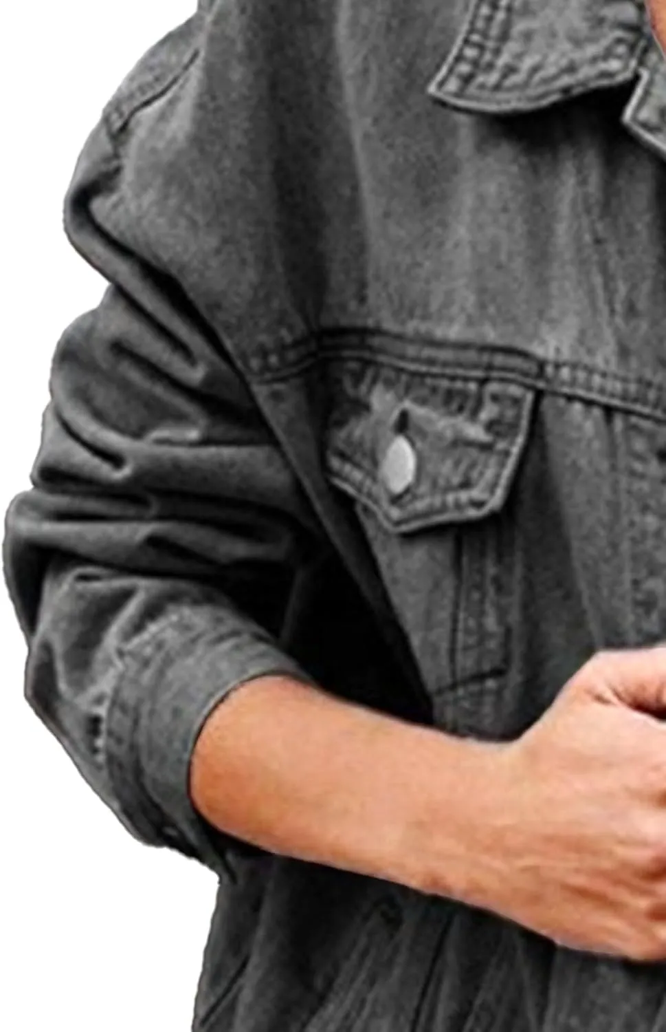 Women's Oversized Denim Jacket Long Denim Jacket Women Jackets for Women Casual