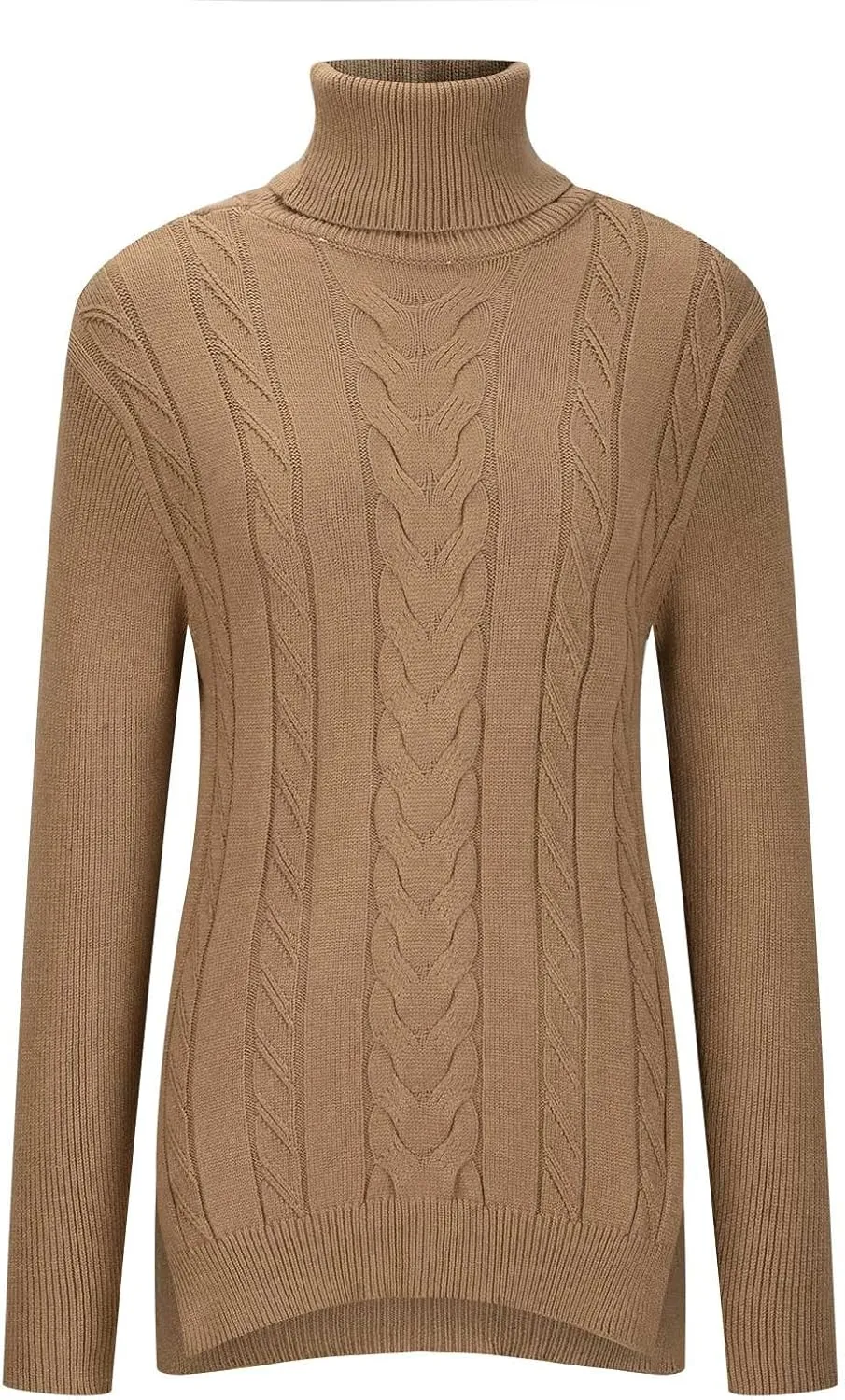 Womens Oversized Turtleneck Pullover Sweater Casual Cable Knit Long Sleeve Pullover Tops Cozy Baggy Knit Sweater Tops