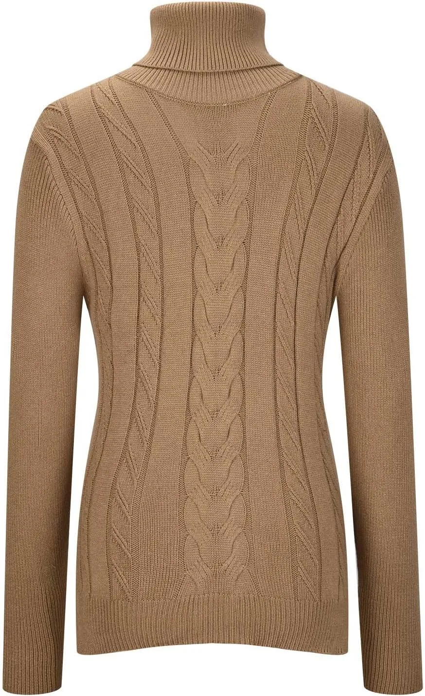 Womens Oversized Turtleneck Pullover Sweater Casual Cable Knit Long Sleeve Pullover Tops Cozy Baggy Knit Sweater Tops