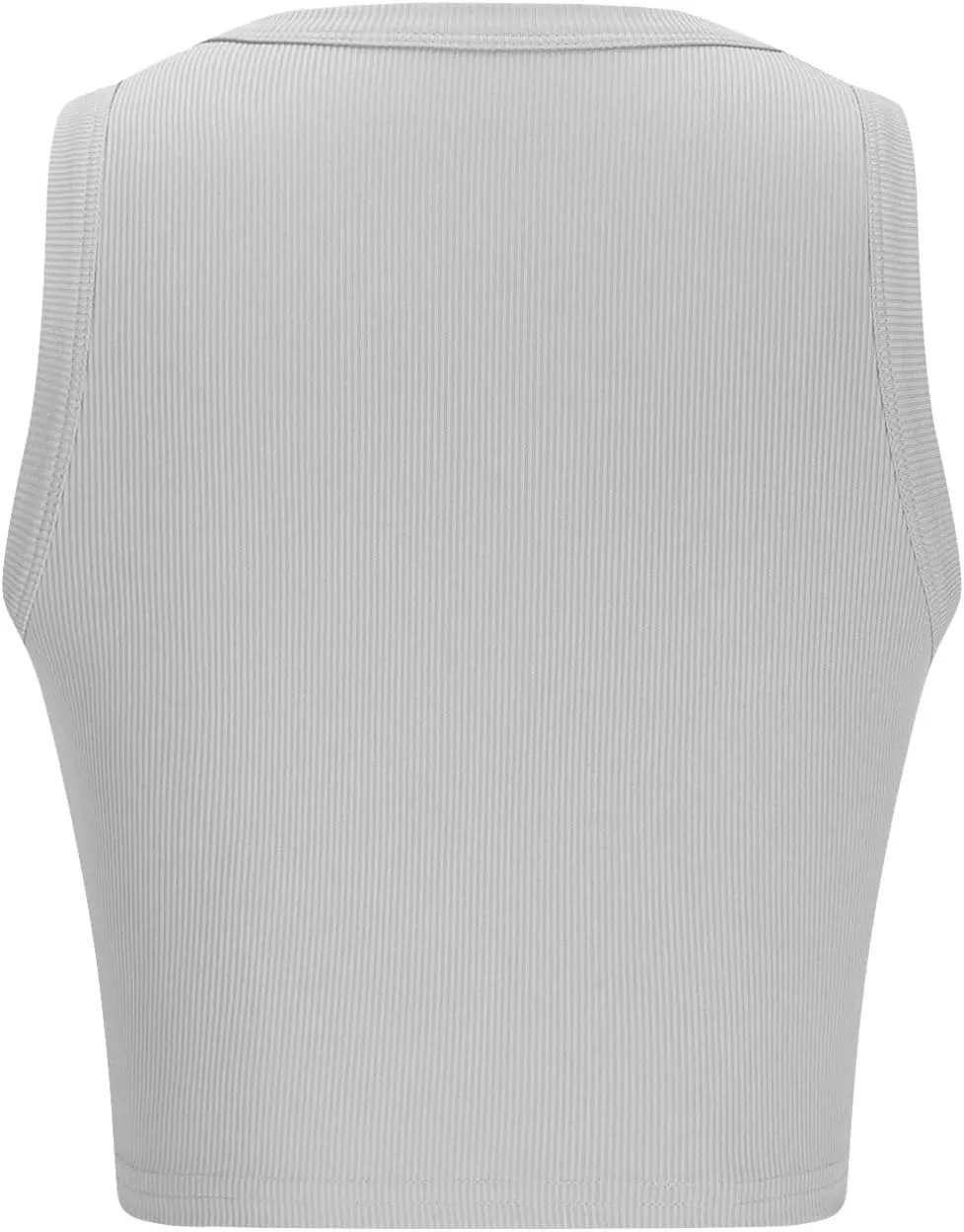 Women's Ribbed Knitted Tank Tops Round Neck Slim Basic Sleeveless Tee Shirts Summer Casual Workout Athletic Shirts