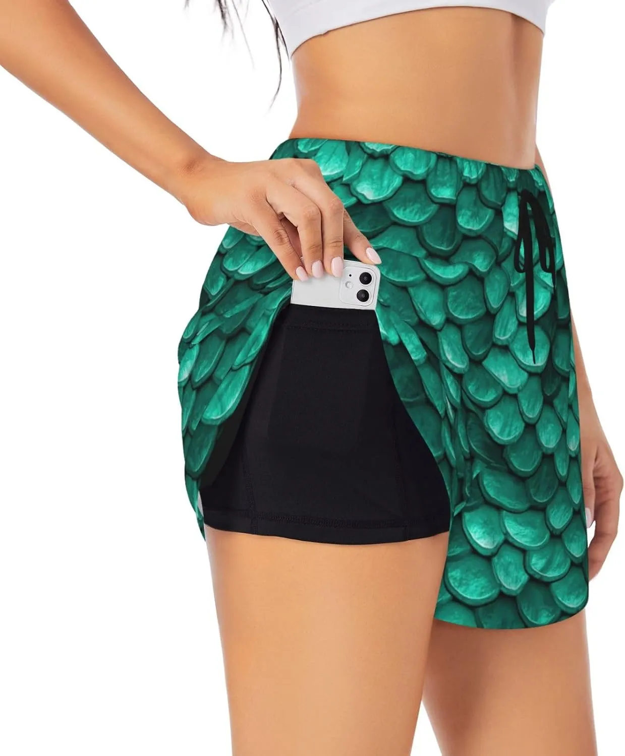 Women's Running Shorts with Liner Pockets, Workout Yoga Shorts High Waisted Athletic Biker Shorts