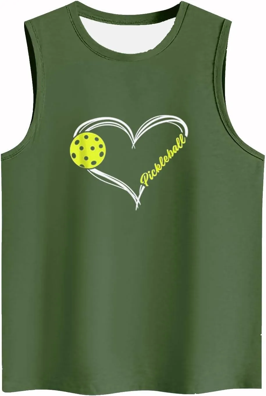 Womens Sleeveless Tank Top Heart Print Graphic Tee Summer Casual Workout Shirt Sports Pickleball Tops