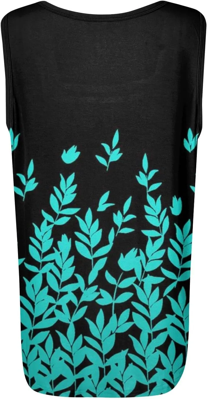 Women's Tank Top Summer Pleated Square Neck Sleeveless Shirt Casual Tunic Curved Hem Flowy Loose Fit Basic Blouse