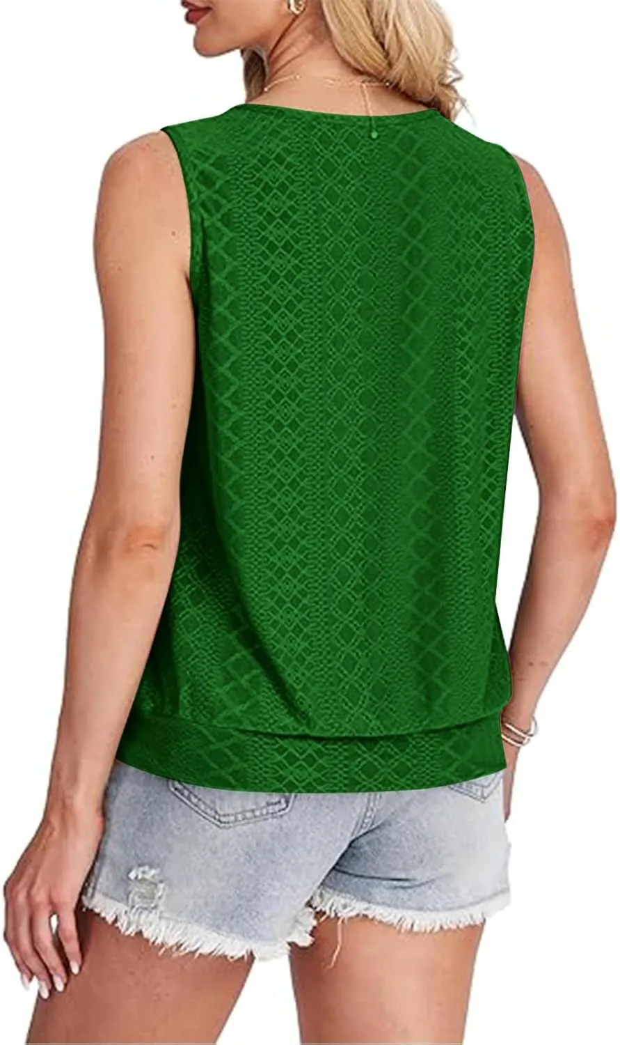 Womens Tank Tops Loose Fit Casual Round Neck Sleeveless Summer Dressy Tops 2025 Trendy Vacation Clothes