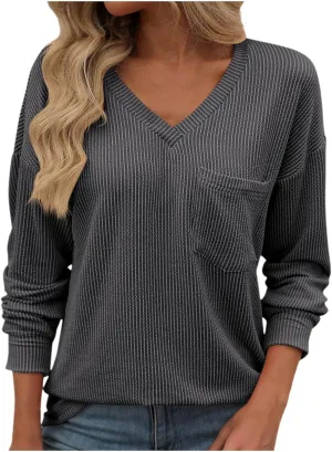 Womens Tunic Tops Loose Fit Long Sleeve Striped Shirts Crewneck Tops Lace Top Plus Size Women