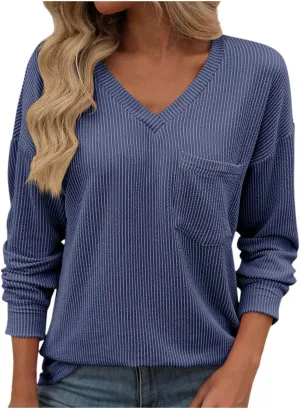 Womens Tunic Tops Loose Fit Long Sleeve Striped Shirts Crewneck Tops Lace Top Plus Size Women