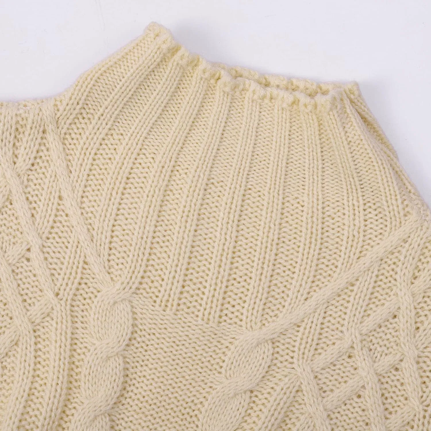 Women's Turtleneck Knit Pullover Long Sleeve Casual Oversized Sweater Tops Womens Fall Tops Ribbed Knit Sweater