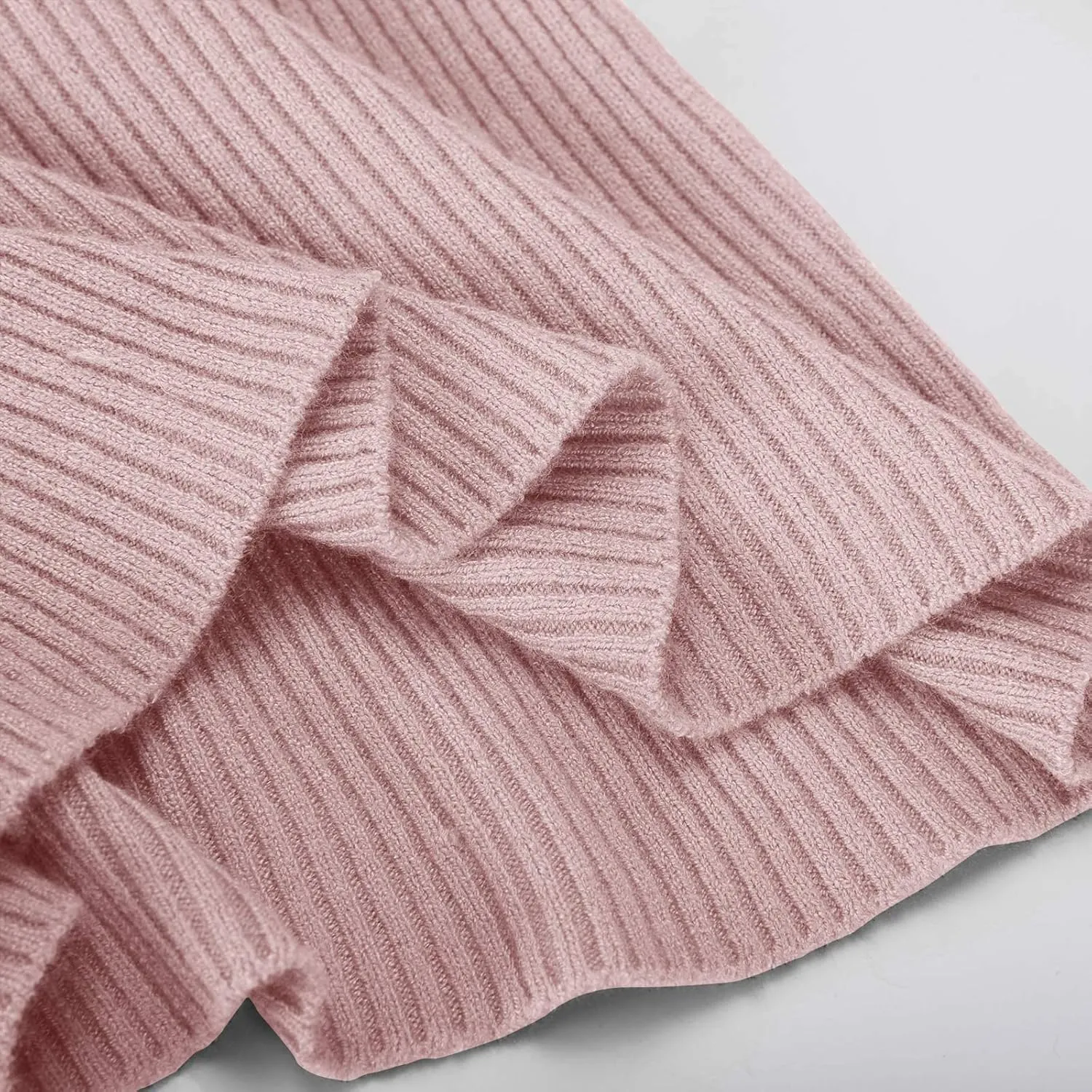 Womens Turtleneck Sweater Long Sleeve Ribbed Knit Sweater Fall Winter Fashion Tops 2024 Casual Trendy Tops Blouse