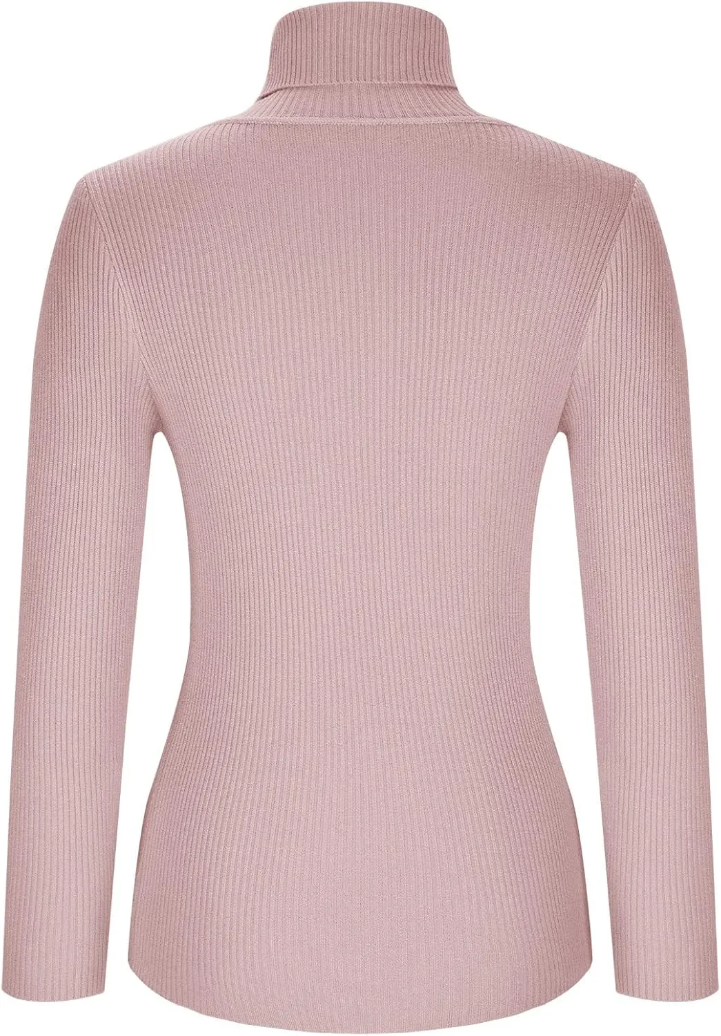 Womens Turtleneck Sweater Long Sleeve Ribbed Knit Sweater Fall Winter Fashion Tops 2024 Casual Trendy Tops Blouse