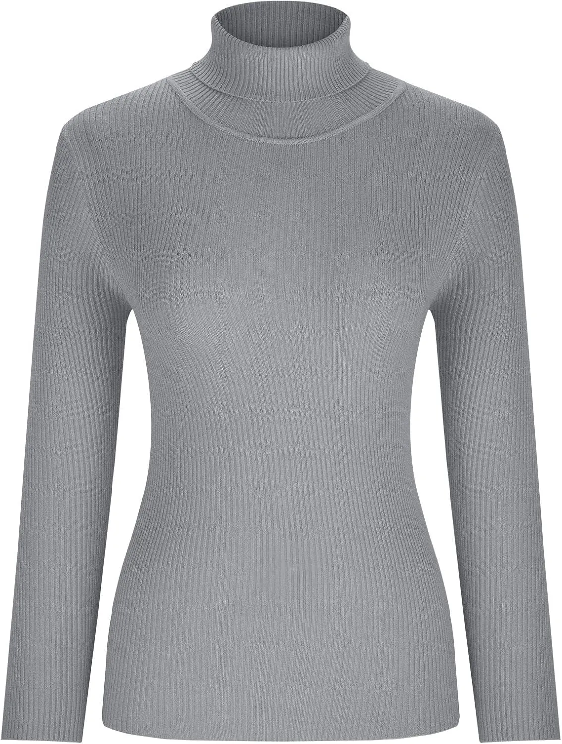 Womens Turtleneck Sweater Long Sleeve Ribbed Knit Sweater Fall Winter Fashion Tops 2024 Casual Trendy Tops Blouse