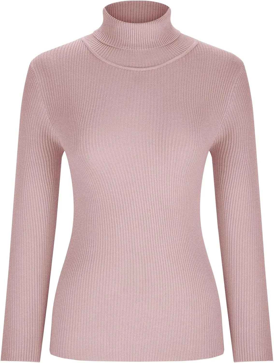 Womens Turtleneck Sweater Long Sleeve Ribbed Knit Sweater Fall Winter Fashion Tops 2024 Casual Trendy Tops Blouse