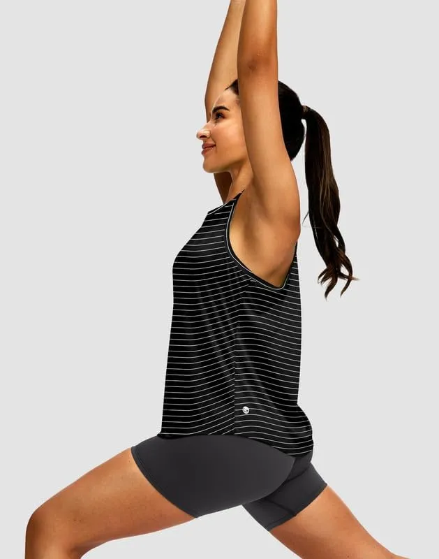 Women's Workout Tops Racerback Athletic Tank Tops Sleeveless Loose Fit Yoga Running Gym Shirts for Women
