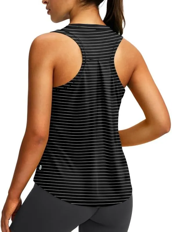Women's Workout Tops Racerback Athletic Tank Tops Sleeveless Loose Fit Yoga Running Gym Shirts for Women