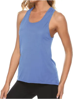 Womens Workout Tops Racerback Running Yoga Tank Tops Scoop Neck Exercise Athletic Shirts Sleeveless Gym Clothes