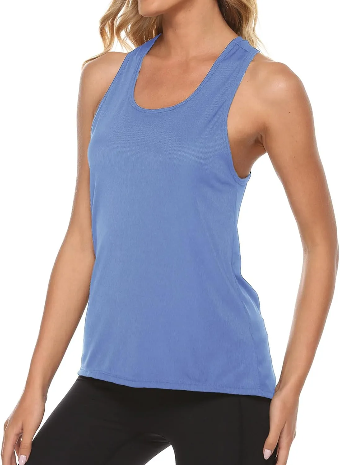 Womens Workout Tops Racerback Running Yoga Tank Tops Scoop Neck Exercise Athletic Shirts Sleeveless Gym Clothes