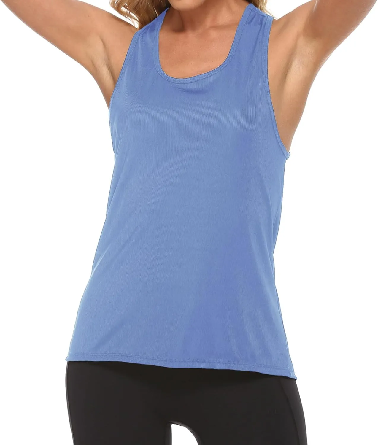 Womens Workout Tops Racerback Running Yoga Tank Tops Scoop Neck Exercise Athletic Shirts Sleeveless Gym Clothes