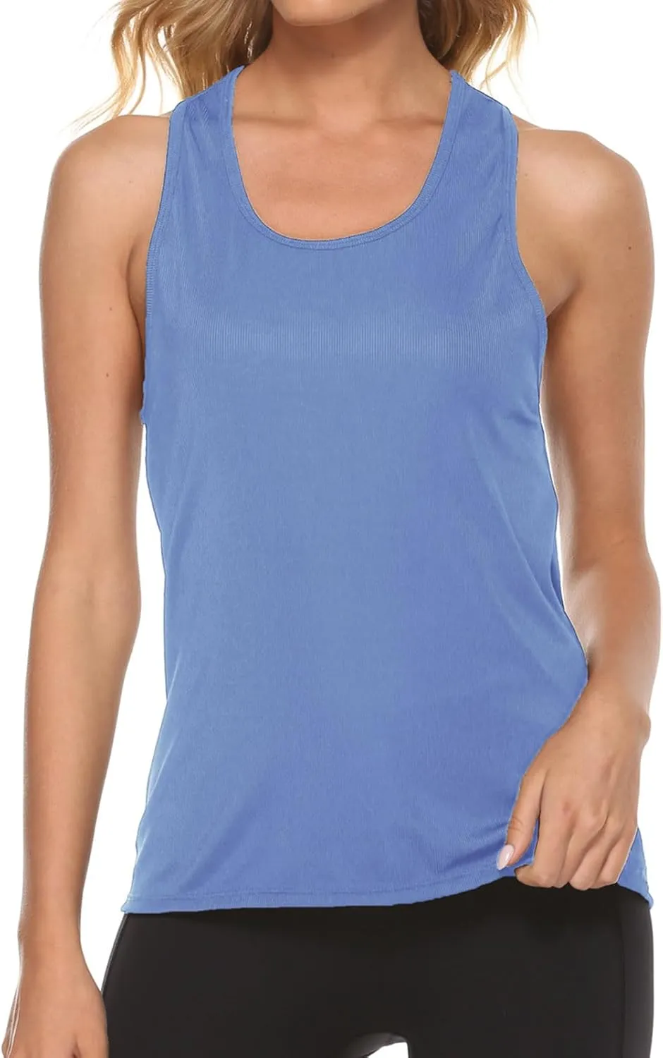 Womens Workout Tops Racerback Running Yoga Tank Tops Scoop Neck Exercise Athletic Shirts Sleeveless Gym Clothes