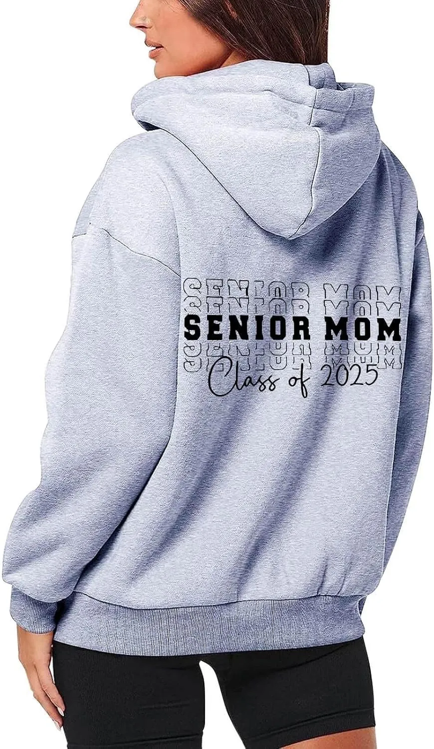 Womens Zip Up Hoodies Fashion Oversized Long Sleeve Drop Shoulder Hooded Jackets Fall Back Funny Letter Print Coats