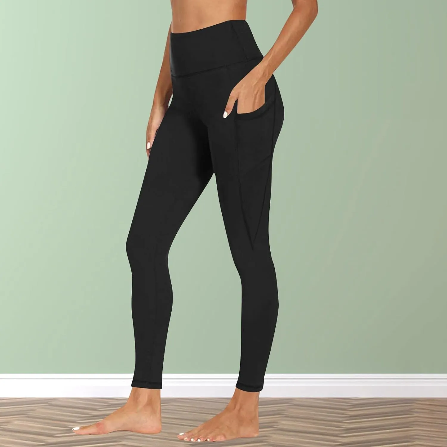 Workout Leggings with Pockets, Womens Petite Yoga Pants,Women's Activewear Leggings,Boot Cut Leggings for Women