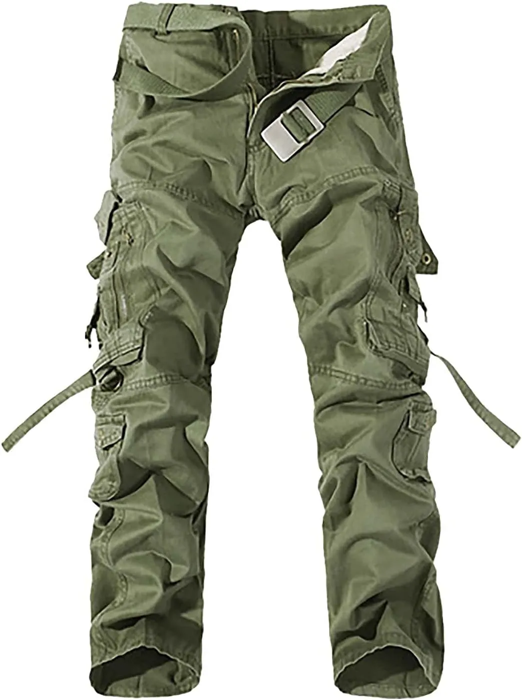 Ymosrh Khaki Cargo Pants for Men Work Pants Cotton Relaxed Fit Military Pants with Multi Pockets Stretch Pants