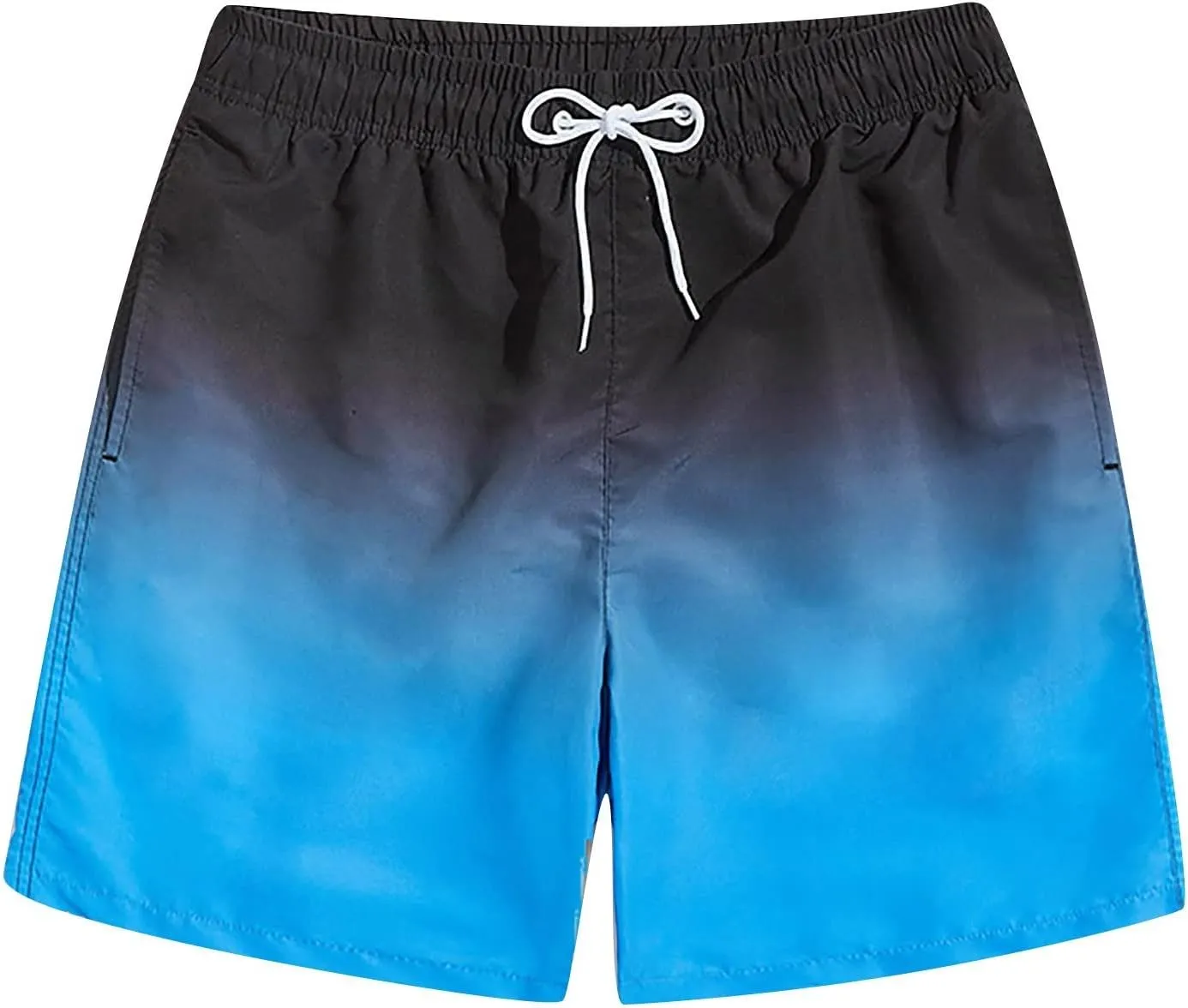 ZEFOTIM Men Swim Shorts Drawstring Quick Dry Gradient Color Trunk Board Surf Swim Suit with Pockets