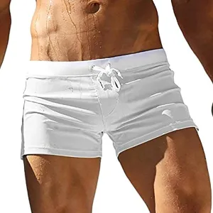 ZEFOTIM Mens Swim Shorts Drawstring Quick Dry Solid Color Trunk Beach Fun Swim Suit with Pockets