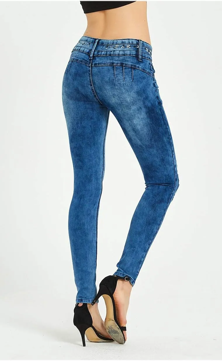 ZENTHACE Ripped Jeans for Women Skinny Jeans Stretch Comfy Distressed Denim Pants