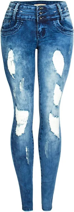 ZENTHACE Ripped Jeans for Women Skinny Jeans Stretch Comfy Distressed Denim Pants